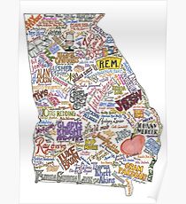 Georgia Music Map Poster