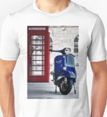 Italian Blue Vespa Rally 200 Scooter Unisex T-Shirt