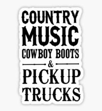 Country Music Cowboy boots and Pickup Trucks Sticker