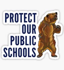 Protégeons nos écoles publiques - Grizzly Bear Image Sticker