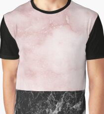 Sivec Rosa rosa & Campari schwarzer Marmor Grafik T-Shirt