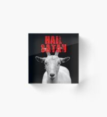 Satanic goat - Hail Satan & Baphomet Acrylic Block