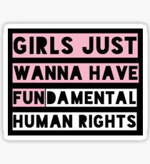 Girls Just Wanna Have Fundamental Human Rights Sticker
