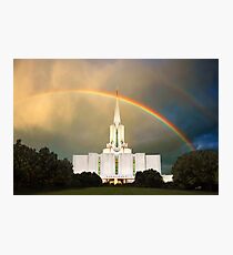 Jordan River Temple Under the Rainbow 30x20 Photographic Print
