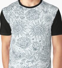 Seamless Ethnic Tribal Pattern with Flowers Graphic T-Shirt