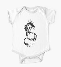 Black Dragon, Tattoo, Eastern, Dragon, on White One Piece - Short Sleeve