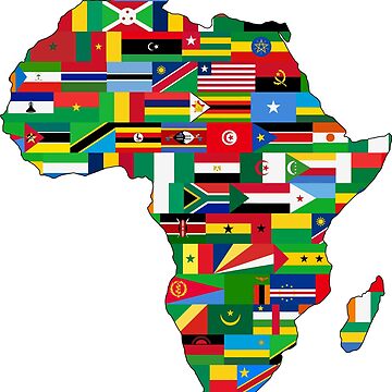 Artwork thumbnail, Africa Map With Flags by pereirashop