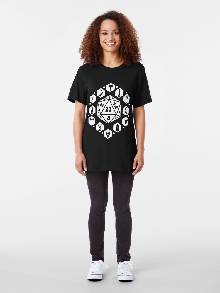Alternate view of RPG Classes - White Slim Fit T-Shirt