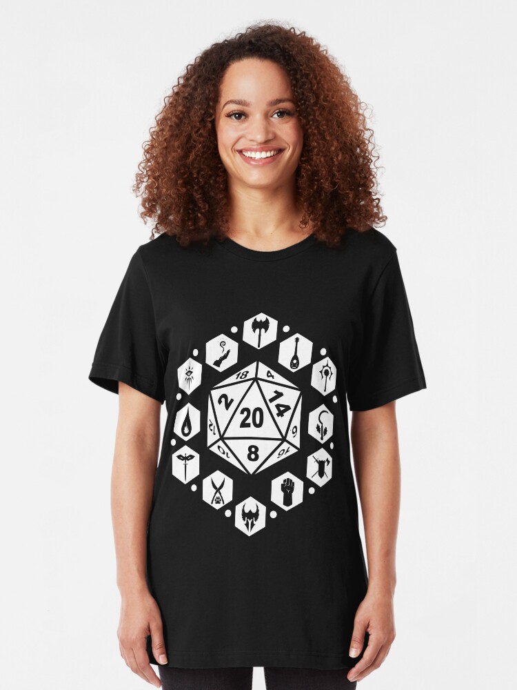 Alternate view of RPG Classes - White Slim Fit T-Shirt