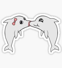 friend couple couple girlfriend kiss kissing smooching love in love girl female woman girl sexy hot hot loop sweet cute comic cartoon baby child small dolphin Sticker