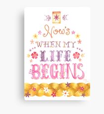 Tangled Typography Wann wird mein Leben beginnen Leinwanddruck