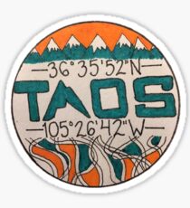 Taos, NM Coordinates Sticker