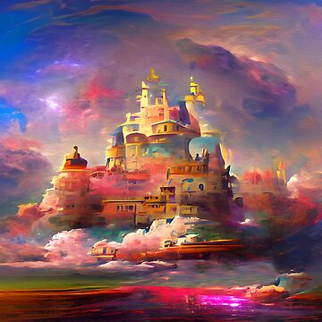 Colorful Fantasy Castle - Abstract Art Print