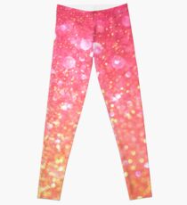 Glam,glitter,pink,orange,yellow,cute,girly,pattern Leggings
