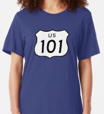 US Route 101 Sticker Slim Fit T-Shirt