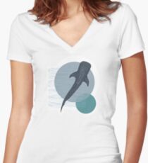Whale Shark Women's Fitted V-Neck T-Shirt