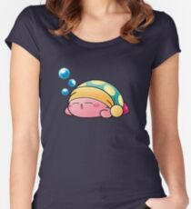 Sleeping Kirby Women's Fitted Scoop T-Shirt