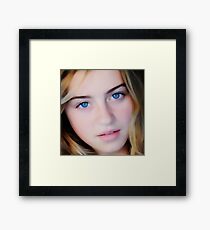Blue Eyed Girl - Photographic Painting Framed Print