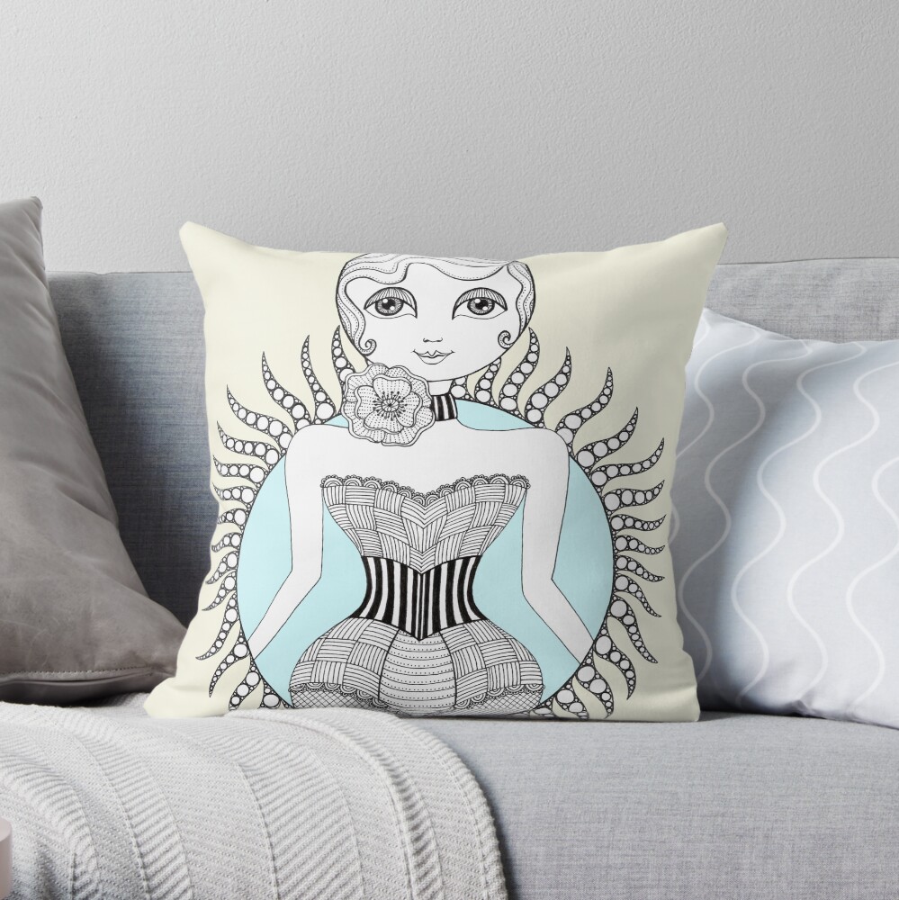 Hulahoop Betty Throw Pillow