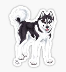 Black Siberian Husky (no text) Sticker