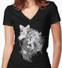 Princess Mononoke -Ghibli Studio Women's Fitted V-Neck T-Shirt