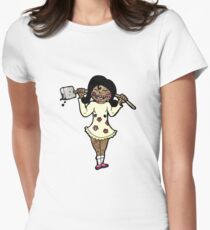 cartoon gardening girl Women's Fitted T-Shirt