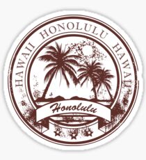 Honolulu Hawaii Travel Destination Sticker