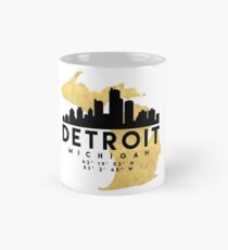 DETROIT MICHIGAN SILHOUETTE SKYLINE KARTE ART Tasse (Standard)