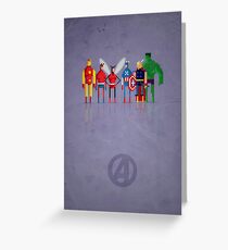 8-bit Marvelous Avenging Heroes Greeting Card