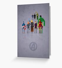 8-bit Marvelous Avenging Heroes Greeting Card