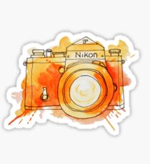 Vintage Nikon Camera - Orange Sticker
