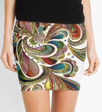 Abstract, Paisley Stained Glass Mini Skirt