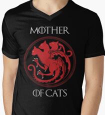 Camiseta para hombre de cuello en v Madre de Gatos