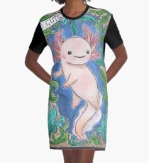 Cute Axolotl Graphic T-Shirt Dress