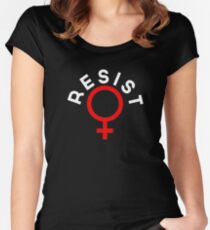 Anti-Trump Woman Million March Resist T-Shirt Women's Fitted Scoop T-Shirt