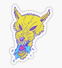 Electric Neon Wolf Sticker
