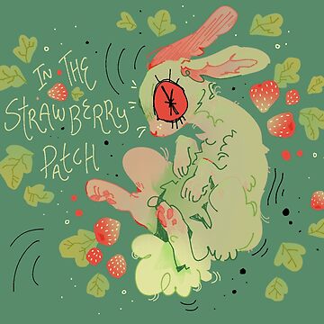 Artwork thumbnail, In the Strawberry Patch - Abstract Rabbit Sticker by AstroEden
