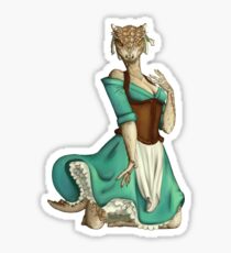 Lusty Argonian Maid Pinup 4 Sticker