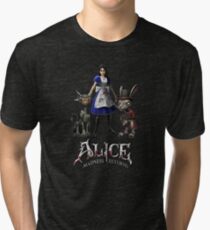 Alice: Madness Returns-Alice Liddell, Cheshire Cat, White Rabbit Tri-blend T-Shirt
