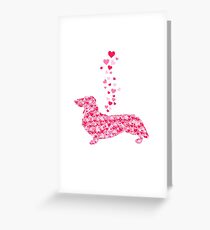 Dachshund Heart Beautiful Artistic Valentine Gift Greeting Card
