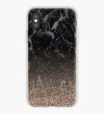Glitter Ombre - schwarzer Marmor & Roségold Glitter iPhone-Hülle & Cover