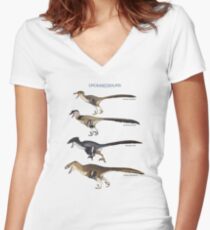 Dromaeosaurs Women's Fitted V-Neck T-Shirt