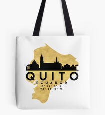 QUITO ECUADOR SILHOUETTE SKYLINE MAP ART Tote Bag