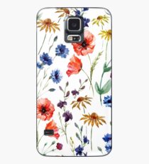 Funda/vinilo para Samsung Galaxy acuarela de flores silvestres