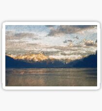 Yet another Lake Geneva and alps landscape. Sticker