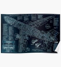 McDonnell Douglas MD-11 Skizze Poster