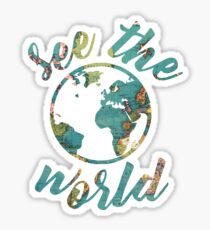 see the world map Sticker