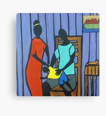 Man Woman & Child Canvas Print