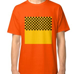 orange checkerboard shirt