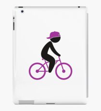 A cyclist rides on his bicycle iPad Case/Skin